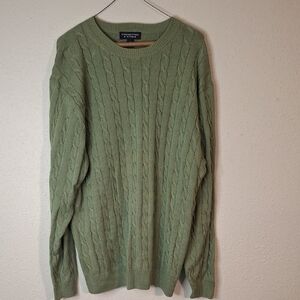 Roundtree & Yorke Green Cable Knit Sweater size large